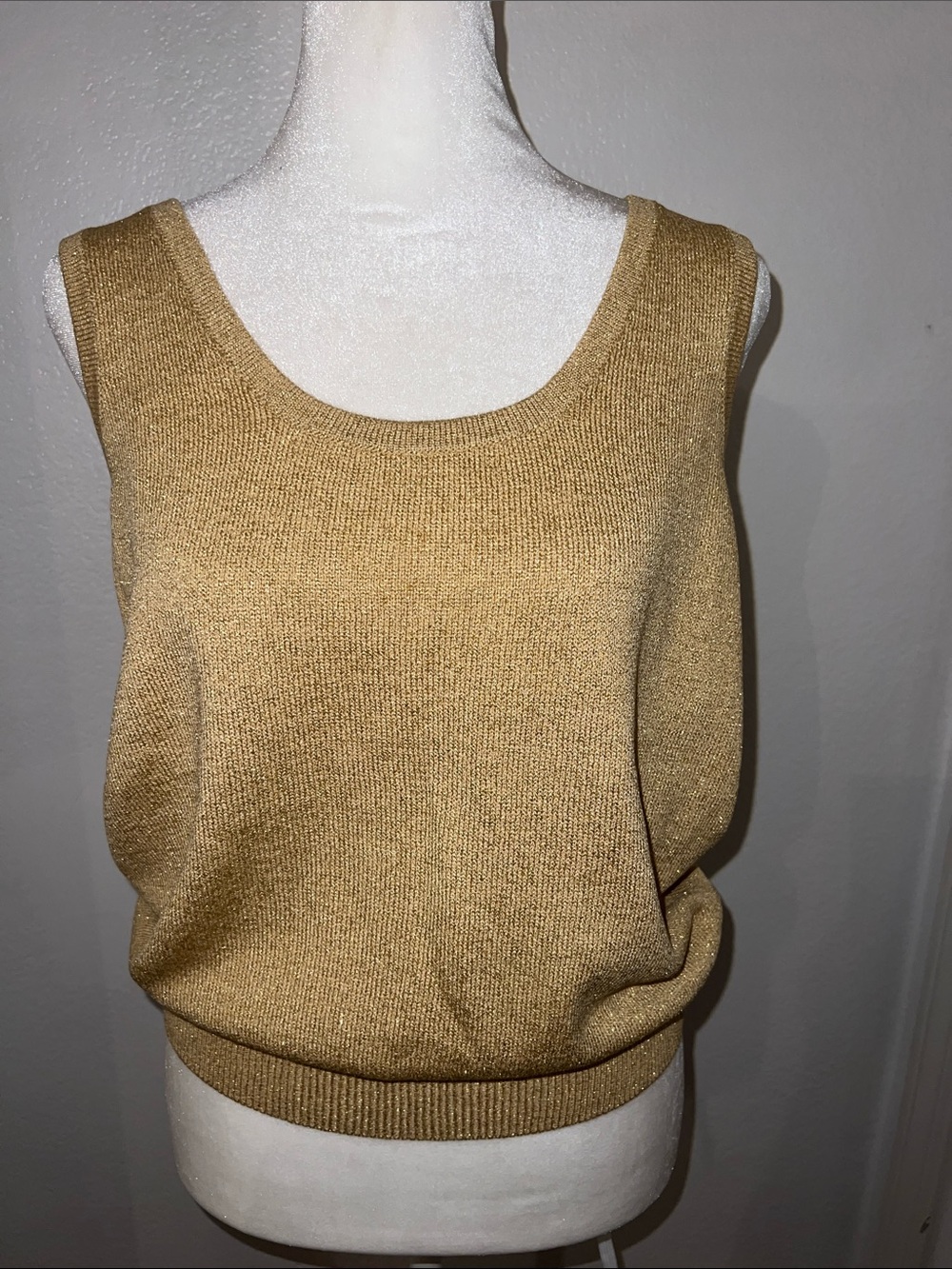Vintage St. John Basics Gold Sweater Tank Medium